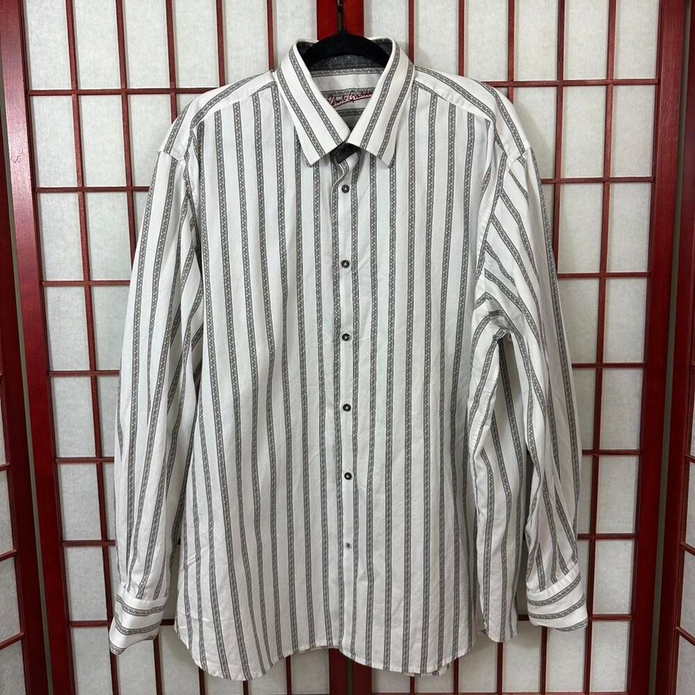 Robert Graham Stamford Cotton Stretch Classic Fit Button Down Shirt Xl/XXL